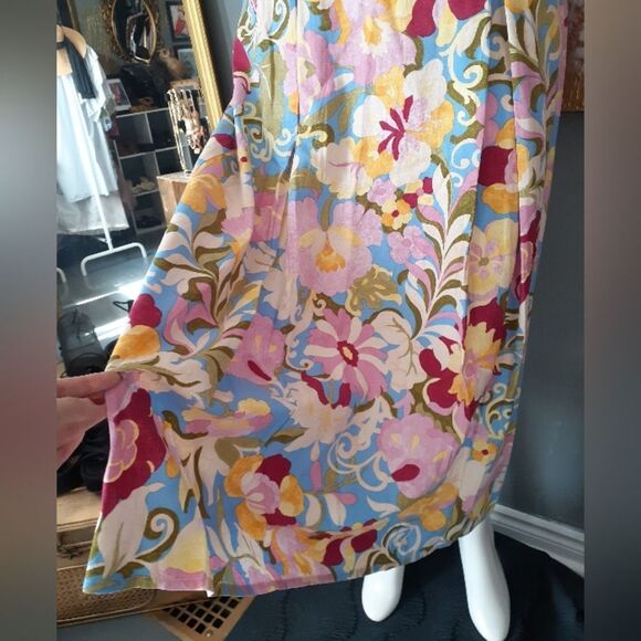 Zara Nwt Floral Multicolor Linen Blend Maxi Dress - Picture 12 of 14